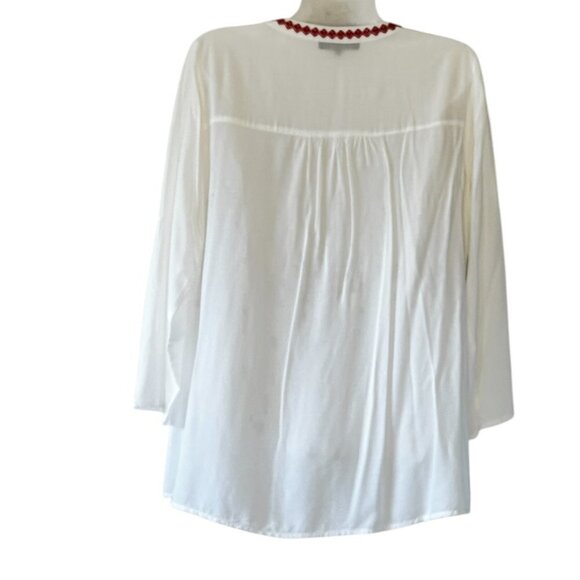 ANDREE BY UNIT Embroidered Peasant Top BOHO White with Heavy Embroidery  Small - Picture 3 of 5